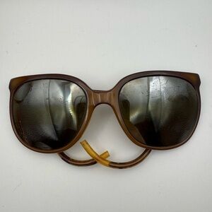 Vintage Vuarnet PX027 Sunglasses France Amber Frame Lenses Ski Mountaineer